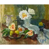 Mary Nicol Neill Armour, STILL LIFE WITH PEONIES, oil on canvas