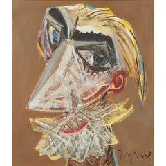 SELF PORTRAIT by John Byrne, oil on board, sold Jun 2021