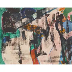 William Johnstone, UNTITLED, oil on board