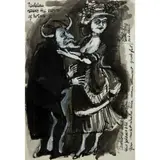 Alfred Cohen, The Crown of Horns, 1963, ink and gouache on paper