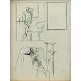 Keith Vaughan, Reclining Nude and Figure by a Table