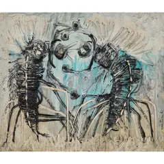 Insects by Cesare Peverelli, oil on canvas, sold Apr 2021
