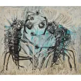 Cesare Peverelli, Insects, oil on canvas