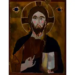 Christ by Edward Wolfe, oil on paper on canvas, sold Apr 2021