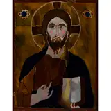 Edward Wolfe, Christ, oil on paper on canvas