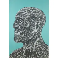 Elisabeth Frink, Head II, 1988, screen-print in two colours on BFK Rives white paper