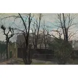 Heather Copley, Front Garden, 402 Fulham Road, 1959, oil on board