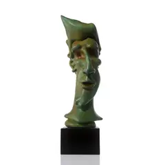 Richard Jolley, Crescent, 1992, verdigris bronze on marble base
