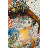 John Bellany, The Masked Lady, watercolour, gouache and pencil