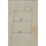 Bob Law, Wooden Box Sculpture with Obelisk: Drawing for Sculpture, 1963, pencil on paper