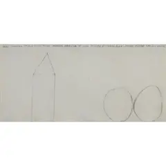 Bob Law, Free Standing Table Sculpture, Wooden Obelisk, pencil on paper