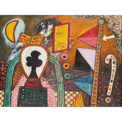 Magic Lamp, 1973 by Alan Davie, oil on canvas, sold Apr 2021