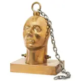 Eduardo Paolozzi, Crash Head, conceived 1970, bronze with gold patina and steel chain