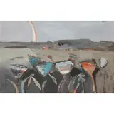 James D. Robertson, LANDSCAPE WITH RAINBOW, 1976, oil on board