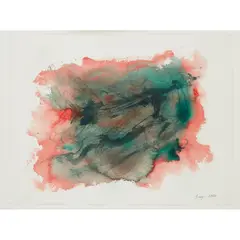 Cleve Gray, UNTITLED ABSTRACT (RED), 2002, watercolour