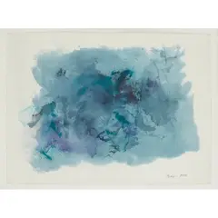 Cleve Gray, UNTITLED ABSTRACT (BLUE), 2003, watercolour