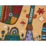 GIGANTIC MONUMENT, OPUS O.2002 by Alan Davie, oil on board, sold Apr 2021