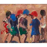 James Fullarton, GOOD FRIENDS, oil on canvas board