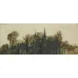James Morrison, UNTITLED (LINE OF TREES), 1963, oil on canvas