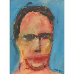 COMPOSER by Douglas Thomson, oil on canvas board, sold Apr 2021