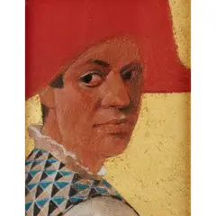 UNTITLED by Alan King, Mixed media and gold leaf on board, sold Apr 2021