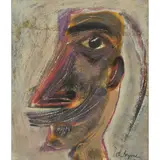 John Byrne, UNTITLED (SELF-PORTRAIT), oil and mixed media on scraper board