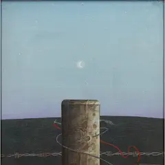 James H. Fairgrieve, BARBED FENCE, 1985, Acrylic on canvas