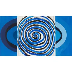 Terry Frost, OVAL BLUE SQUARE, 2003, oil and mixed media on canvas