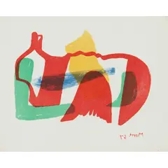MULTICOLOURED RECLINING FIGURE by Henry Moore, 1967, Lithograph in four colours, from the edition of 380, published by Galerie Beyeler, Basle, sold Apr 2021