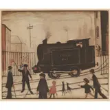 L. S. Lowry, LEVEL CROSSING, Off-set lithograph