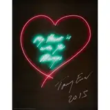 MY HEART IS WITH YOU ALWAYS by Tracey Emin, 2015, Off-set lithograph on silk finish paper, from the edition of 500, sold Apr 2021