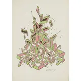 Paul Neagu, UNTITLED (CHRISTMAS CARD DESIGN), 1975, Screenprint