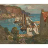James Whitelaw Hamilton, BURNMOUTH HARBOUR, oil on canvas