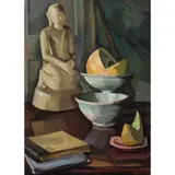 Denis Peploe, STILL LIFE WITH BUDDHA, oil on canvas
