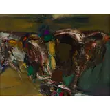 Robin Philipson, DEFENDERS OF THE REALM ALTARPIECE - PREDELLA PANEL 1, Oil on board