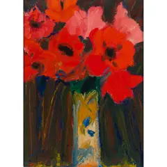 John Houston, ORIENTAL POPPIES 1, oil on canvas