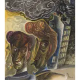 John Byrne, TWO BUDDIES, pen and ink and watercolour