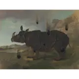 Derrick Guild, BURNT RHINO AFTER OUDRY, acrylic on canvas