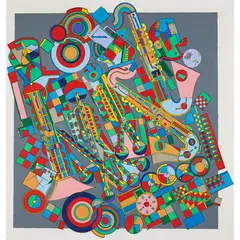 Eduardo Paolozzi, UNTITLED, Gouache over printed base