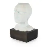 Eduardo Paolozzi, HEAD, Plaster with blue watercolour wash and bespoke wooden plinth