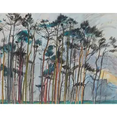 Duncan Shanks, TREE GROUP, Pastel