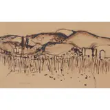 Elizabeth Blackadder, TUSCAN SKETCH, ink and wash