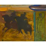 Robin Philipson, MAN WAITING, oil on canvas