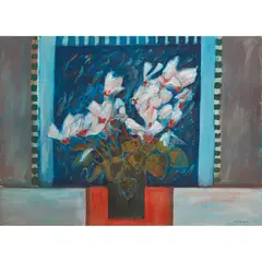 David M. Martin, CYCLAMEN, mixed media on paper