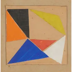 Margaret Mellis, UNTITLED (7 DIFFERENT TRIANGLES), Collage and mixed media on card