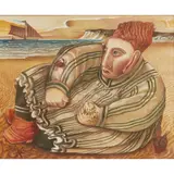 John Byrne, ON THE SEASHORE, watercolour