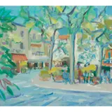 Irene Leslie Main, FRENCH STREET SCENE, oil on board