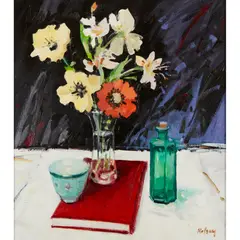 Robert Kelsey, THE RED BOOK, oil on canvas
