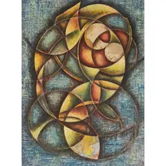 Frank Sully, RAVELLED FORMS, watercolour and crayon