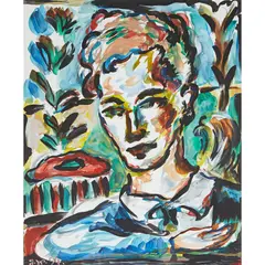 Adrian Wiszniewski, GARDENER, acrylic